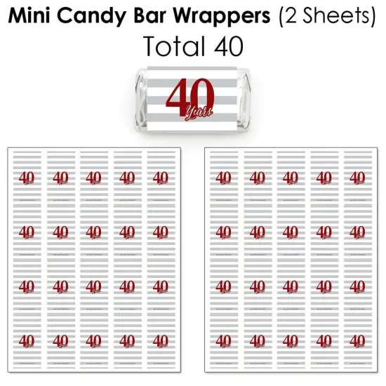 Big Dot of Happiness We Still Do - 40th Wedding Anniversary - Anniversary Party Candy Favor Sticker Kit - 304 Pieces {4}
