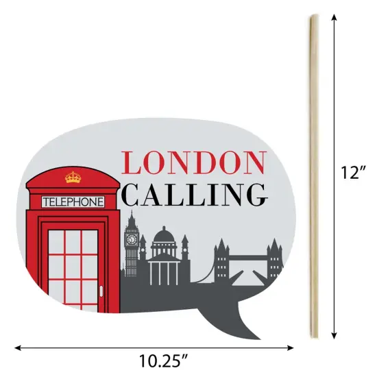 Big Dot of Happiness London - British Photo Booth Props Kit - 20 Count {7}