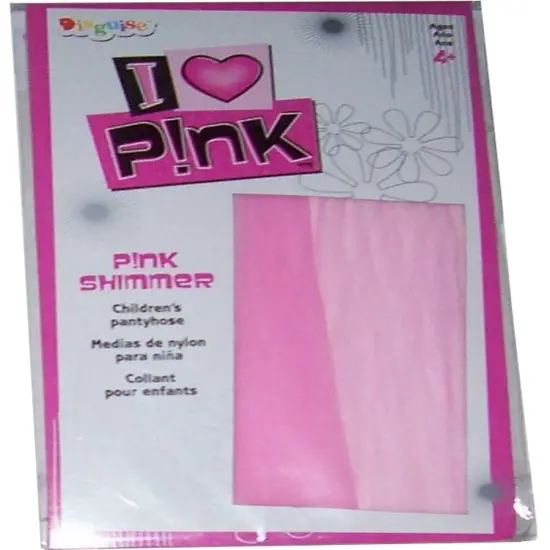 Child's Pink Shimmer Pantyhose Tights 4+ Costume Accessory {1}