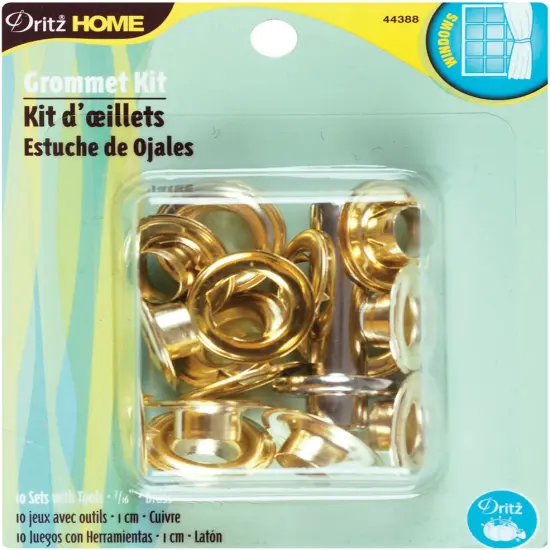 Dritz Home Grommet Kit .4375" W/Stud Setter 10/Pkg-Brass {1}