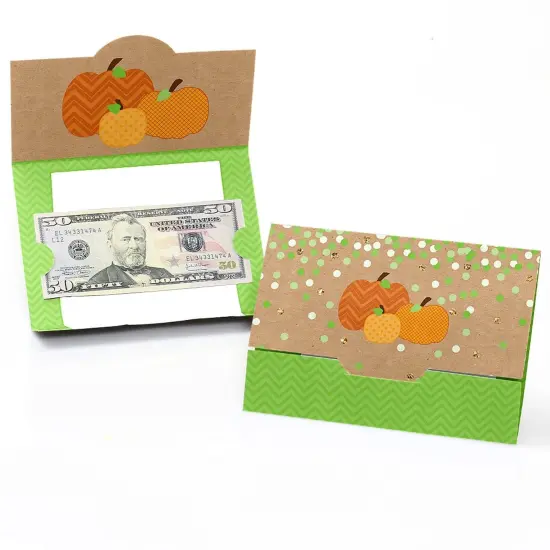 Big Dot of Happiness Pumpkin Patch - Fall, Halloween or Thanksgiving Party Money and Gift Card Holders - Set of 8 {1}