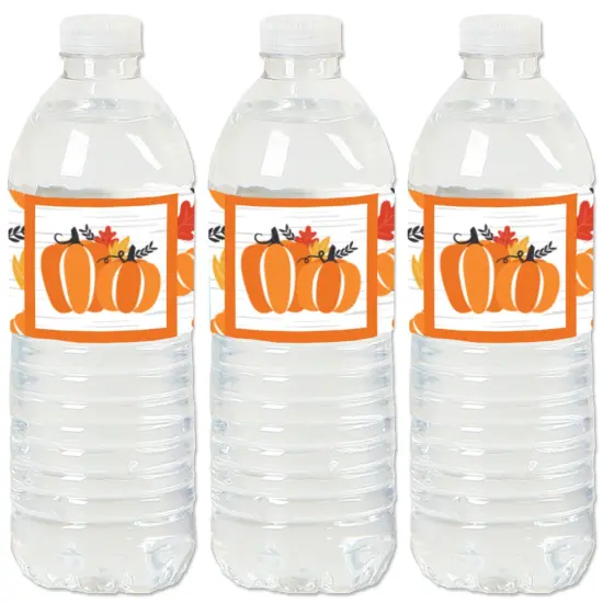 Big Dot of Happiness Fall Pumpkin - Halloween or Thanksgiving Party Water Bottle Sticker Labels - Set of 20 {1}