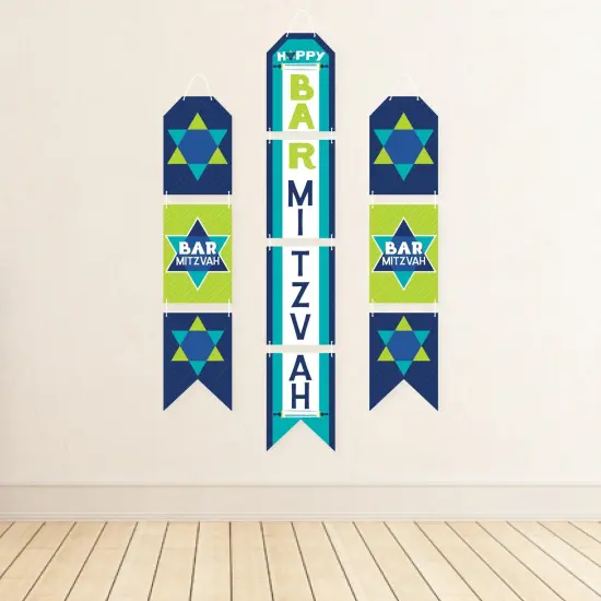 Big Dot of Happiness Blue Bar Mitzvah - Hanging Vertical Paper Door Banners - Boy Party Wall Decoration Kit - Indoor Door Decor {4}