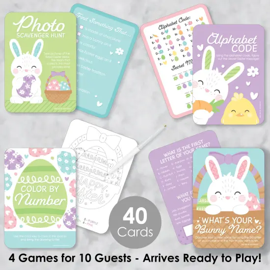 Big Dot of Happiness Spring Easter Bunny - 4 Happy Easter Party Games - 10 Cards Each - Gamerific Bundle {3}