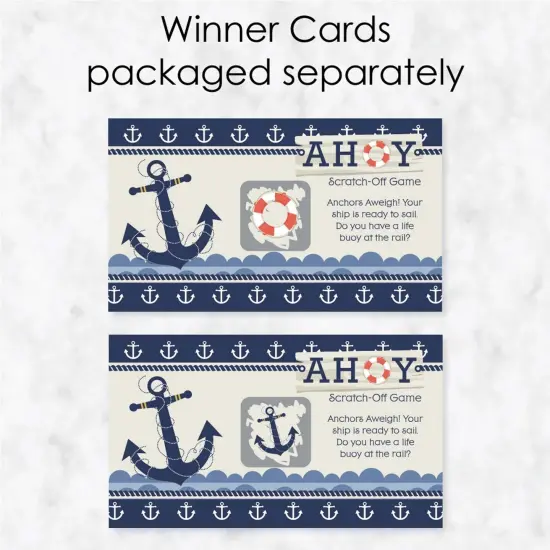 Big Dot of Happiness Ahoy Nautical - Baby Shower or Birthday Party Game Scratch Off Cards - 22 Count {4}