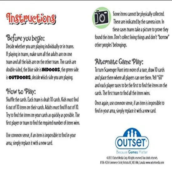 Family Scavenger Hunt Card Game by Outset Media for Travel Indoor and Outdoor {3}