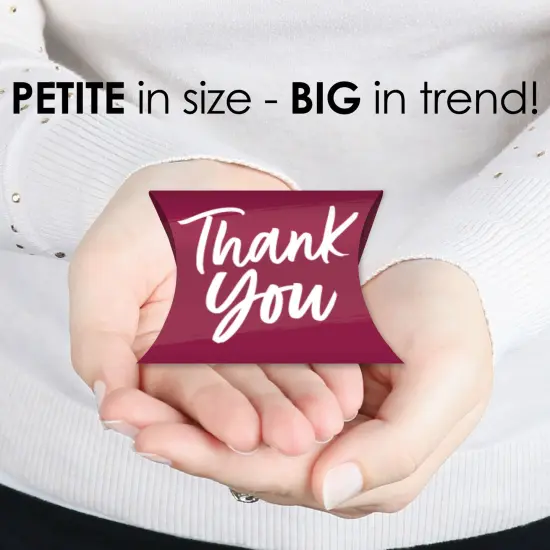 Big Dot of Happiness Burgundy Elegantly Simple - Favor Gift Boxes - Guest Party Favors Petite Pillow Boxes - Set of 20 {4}
