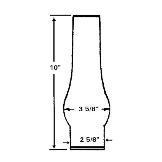 Clear Glass Lamp Chimney, Replacement Hurricane Globe Measures 2 5/8 Inch Diameter Base x 10 Inches High for Oil or Kerosene Lanterns {5}