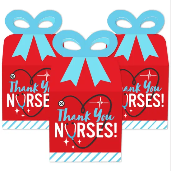 Thank You Nurses - Square Favor Gift Boxes - Nurse Appreciation Week Bow Boxes - Set of 12 {3}