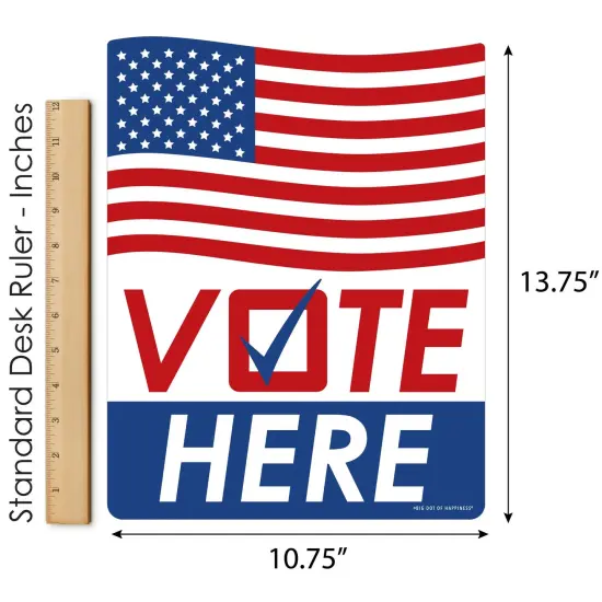 Big Dot of Happiness Vote Here - Outdoor Lawn Sign - Political Election Day Yard Sign - 1 Piece {6}