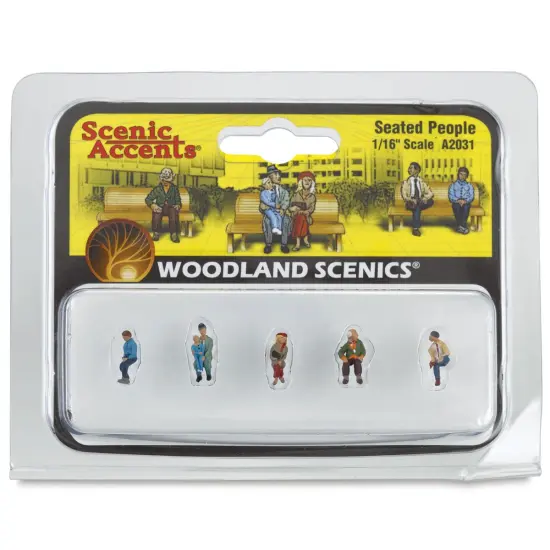 Woodland Scenics Model Scenery - Seated Scale People, Pkg of 5, 1/16" {2}
