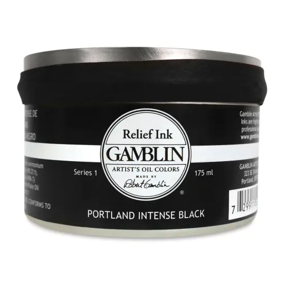 Gamblin Artist's Colors Relief Ink - Portland Intense Black, 175 ml {1}
