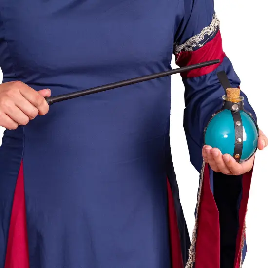 Dark Magic Potion Bottle - Black Wizard Potions Glass Holder with Cork Stopper and Faux Leather Harness with Holster Loop {4}