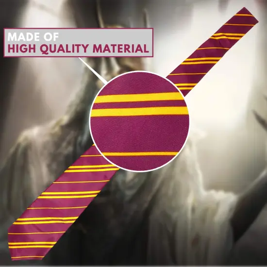 Maroon and Gold Tie - Wizard Costume Accessories Dress Up Ties - 1 Piece {3}