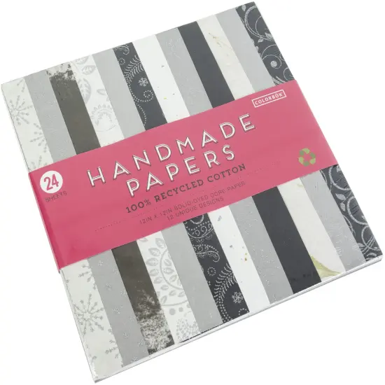 Colorbok Handmade Cardstock Pad 12"X12" 24/Pkg-Black & White {2}