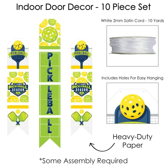 Big Dot of Happiness Let&rsquo;s Rally - Pickleball - Hanging Vertical Paper Door Banners Birthday or Retirement Party Wall Decoration Kit Indoor Door Decor {6}
