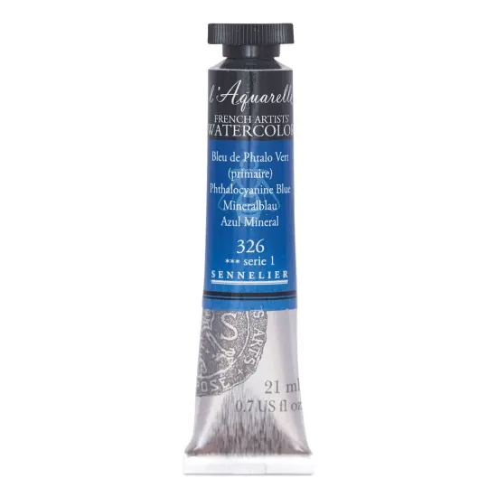 Sennelier French Artists' Watercolor - Phthalo Blue, 21 ml, Tube {1}