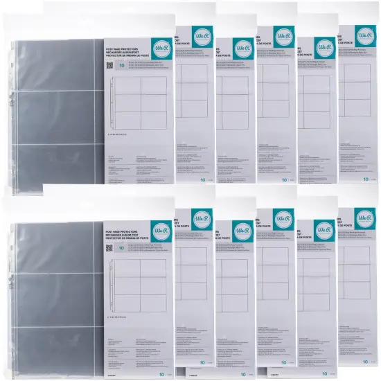 Multipack of 12 - We R Post Bound Photo Sleeves 12"X12" 10/Pkg-Six 4"X6" Pockets {1}