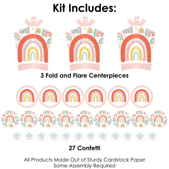 Big Dot of Happiness Hello Rainbow - Boho Baby Shower and Birthday Party Decor and Confetti - Terrific Table Centerpiece Kit - Set of 30 {4}