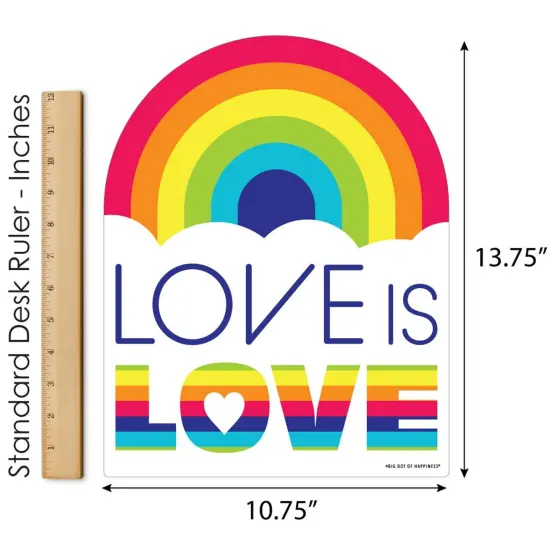 Big Dot of Happiness Love is Love - Pride - Outdoor Lawn Sign - Rainbow Party Yard Sign - 1 Piece {6}