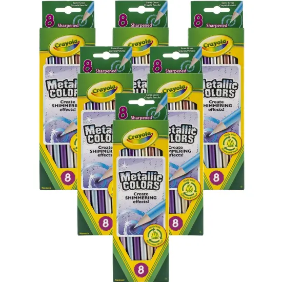 Multipack of 6 - Crayola Metallic Colored Pencils-8/Pkg Long {1}