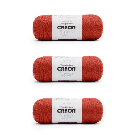 Caron Simply Soft Persimmon Yarn - 3 Pack of 170g/6oz - Acrylic - 4 Medium (Worsted) - 315 Yards - Knitting/Crochet {1}
