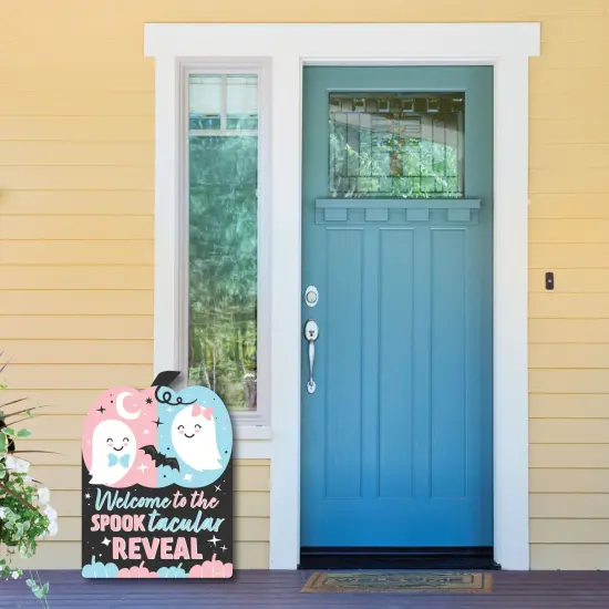 Big Dot of Happiness Boo-y or Ghoul - Party Decorations - Halloween Gender Reveal Party Welcome Yard Sign {6}