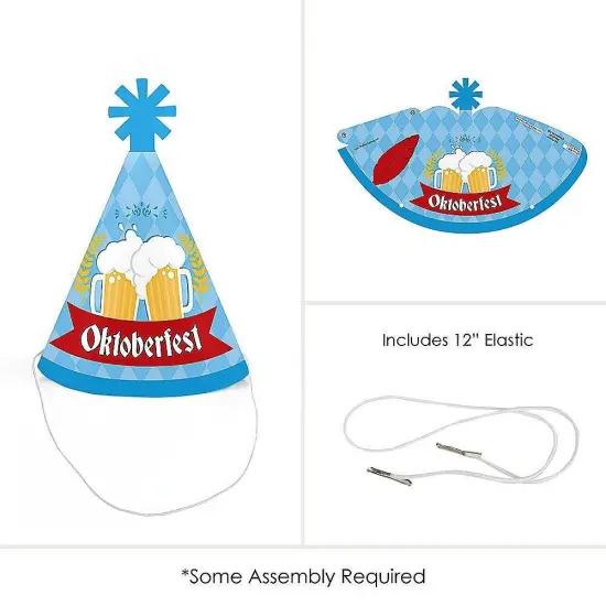 Big Dot of Happiness Oktoberfest - Mini Cone Beer Festival Hats - Small Little Party Hats - Set of 8 {6}
