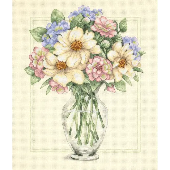 Dimensions Counted Cross Stitch Kit 12"X14"-Flowers In Tall Vase {1}