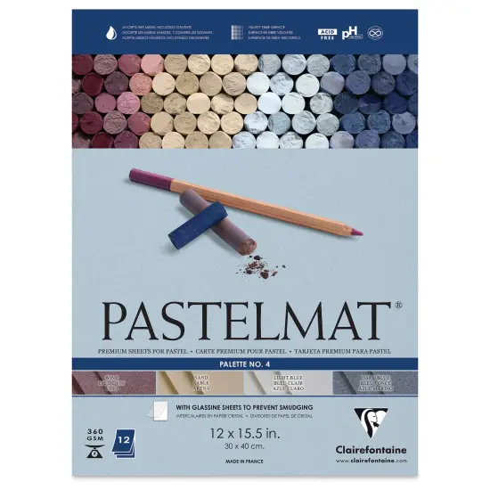 Clairefontaine Pastelmat Pad - 12" x 15-1/2", Palette No. 4, 12 Sheets {1}