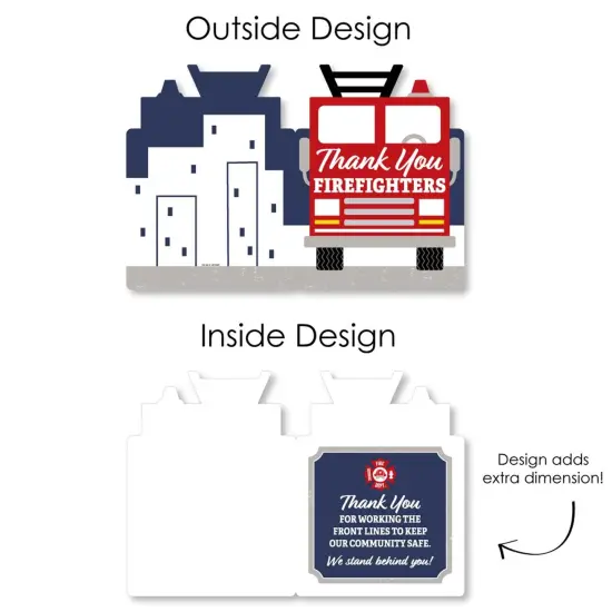 Big Dot of Happiness Thank You Firefighters - First Responders Appreciation Giant Greeting Card - Big Shaped Jumborific Card {7}