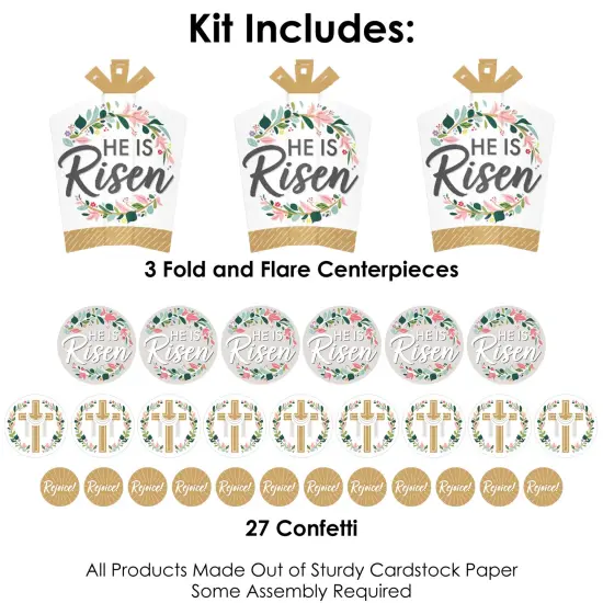 Big Dot of Happiness Religious Easter - Christian Holiday Party Decor and Confetti - Terrific Table Centerpiece Kit - Set of 30 {4}