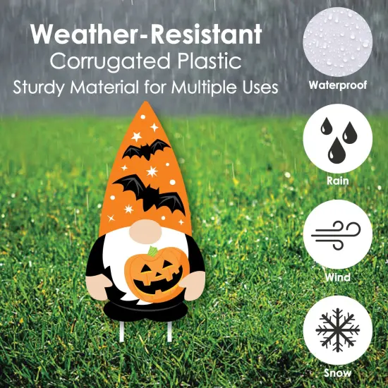 Big Dot of Happiness Halloween Gnomes - Yard Sign and Outdoor Lawn Decorations - Spooky Fall Party Yard Signs - Set of 8 {4}