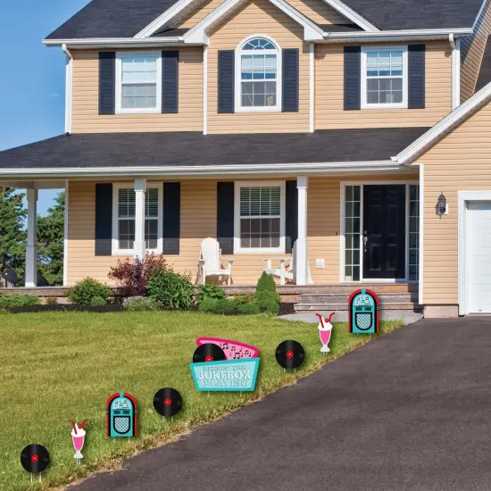 Big Dot of Happiness 50's Sock Hop - Yard Sign & Outdoor Lawn Decorations - 1950s Rock N Roll Yard Signs - Set of 8 {3}