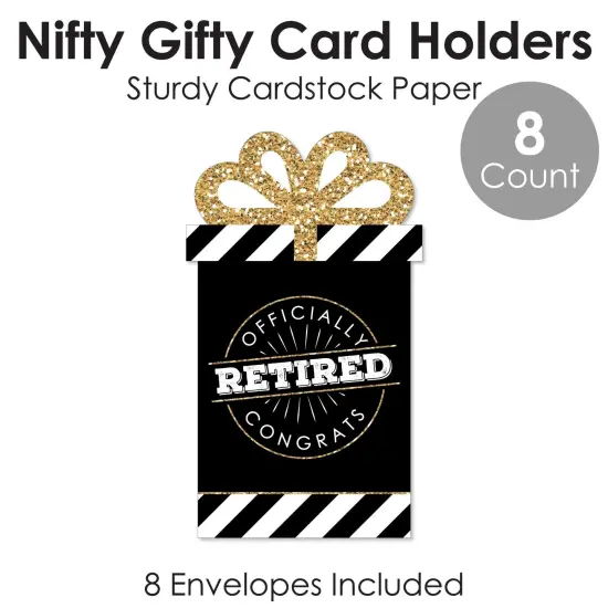 Big Dot of Happiness Happy Retirement - Retirement Party Money and Gift Card Sleeves - Nifty Gifty Card Holders - Set of 8 {6}