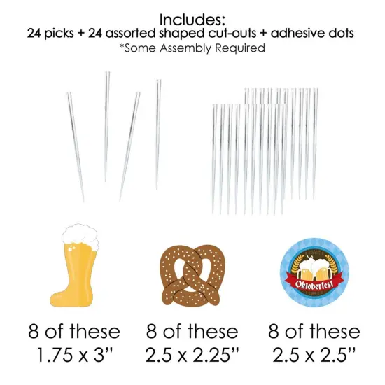 Big Dot of Happiness Oktoberfest - Dessert Cupcake Toppers - Beer Festival Clear Treat Picks - Set of 24 {7}
