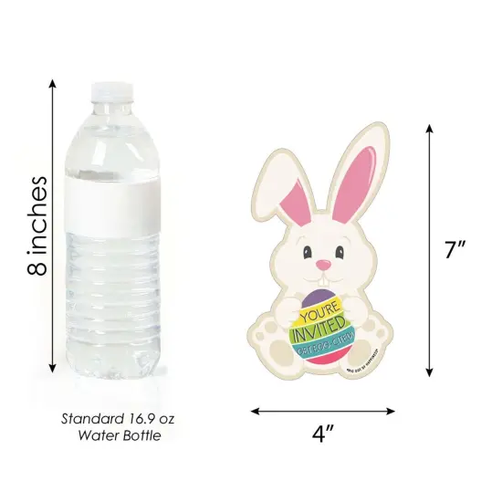 Big Dot of Happiness Hippity Hoppity - Shaped Fill-in Invitations - Easter Bunny Party Invitation Cards with Envelopes - Set of 12 {6}