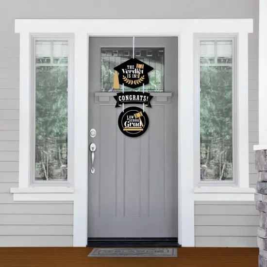 Big Dot of Happiness Law School Grad - Hanging Porch Future Lawyer Graduation Party Outdoor Decorations - Front Door Decor - 3 Piece Sign {3}