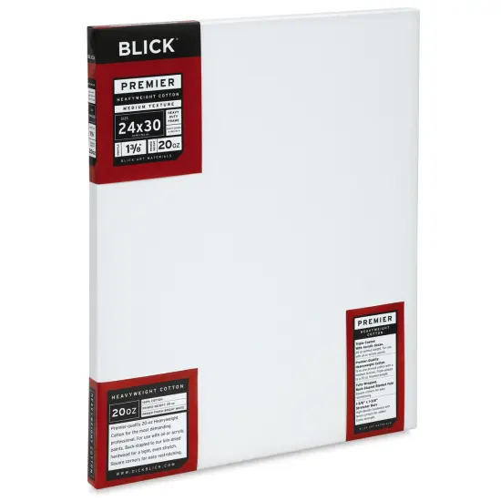 Blick Premier Heavyweight Stretched Cotton Canvas - 24" x 30", 1-3/8" Profile {1}
