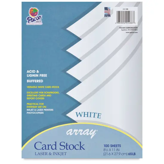 Pacon Card Stock - White, 8-1/2" x 11", Pkg of 100 {2}