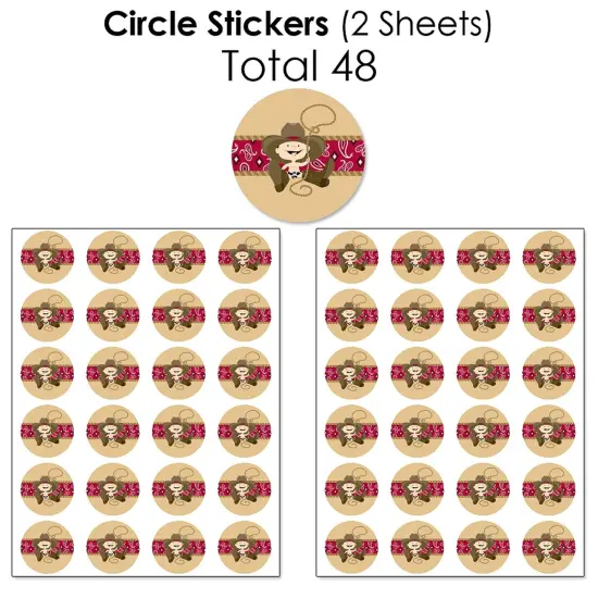 Big Dot of Happiness Little Cowboy - Western Party Candy Favor Sticker Kit - 304 Pieces {7}