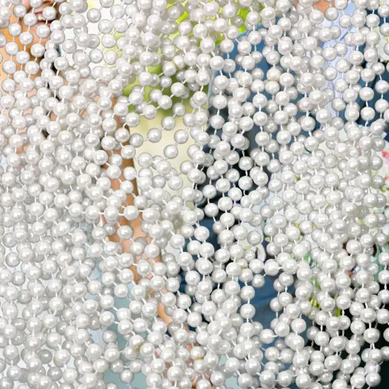 Faux White Pearl Necklaces - Pearl Beaded Necklace Party Favors - 12Pk {3}