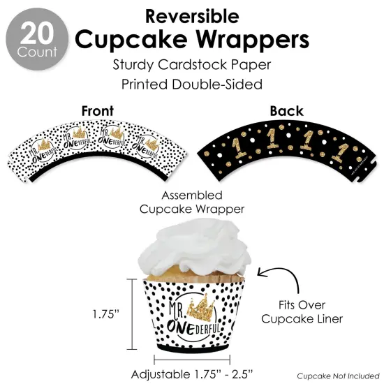 Big Dot of Happiness 1st Birthday Little Mr. Onederful - Boy First Birthday Party Favors and Cupcake Kit - Fabulous Favor Party Pack - 100 Pieces {6}