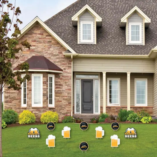Big Dot of Happiness Cheers and Beers Happy Birthday - Beer Mug Lawn Decorations - Outdoor Birthday Party Yard Decorations - 10 Piece {3}