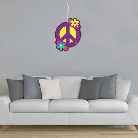 Big Dot of Happiness 60's Hippie - Hanging Porch 1960s Groovy Party Outdoor Decorations - Front Door Decor - 1 Piece Sign {4}