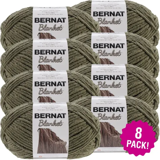 Multipack of 8 - Bernat Blanket Big Ball Yarn-Olive {1}