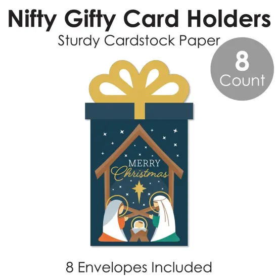 Big Dot of Happiness Holy Nativity - Manger Scene Religious Christmas Money and Gift Card Sleeves - Nifty Gifty Card Holders - 8 Ct {6}