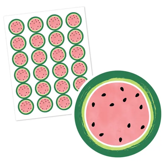 Big Dot of Happiness Sweet Watermelon - Fruit Party Circle Sticker Labels - 24 Count {3}