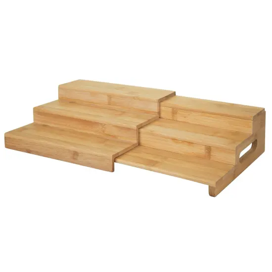 mDesign Bamboo Adjustable, Expandable Spice Rack Organizer {5}