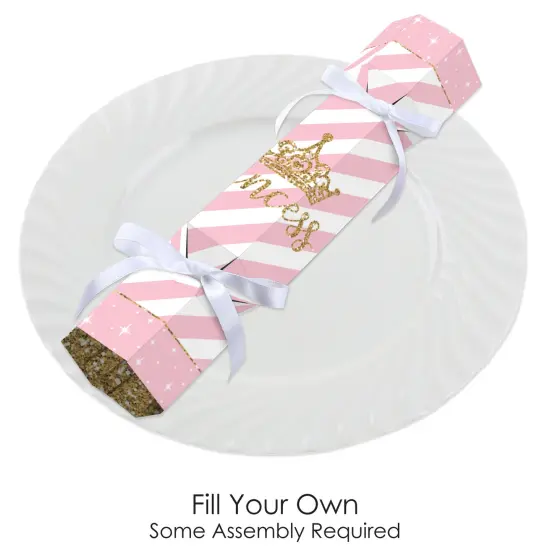 Big Dot of Happiness Little Princess Crown - No Snap Pink and Gold Princess Baby Shower or Birthday Party Table Favors - DIY Cracker Boxes - Set of 12 {3}
